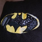 Batman Quilted Logo - close up