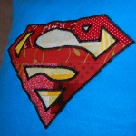Superman Quilted  Logo - close up