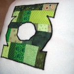 Green Lantern Quilted Logo - close up